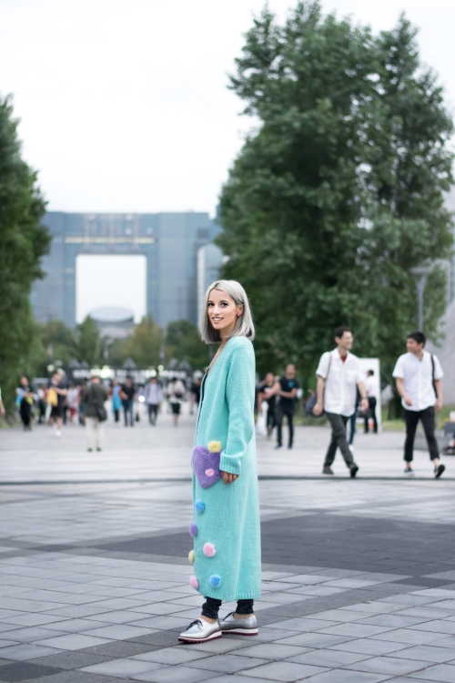 Blood and Honey - NYLON Japan: Color plus colorful fur cardigan! StreetStyle