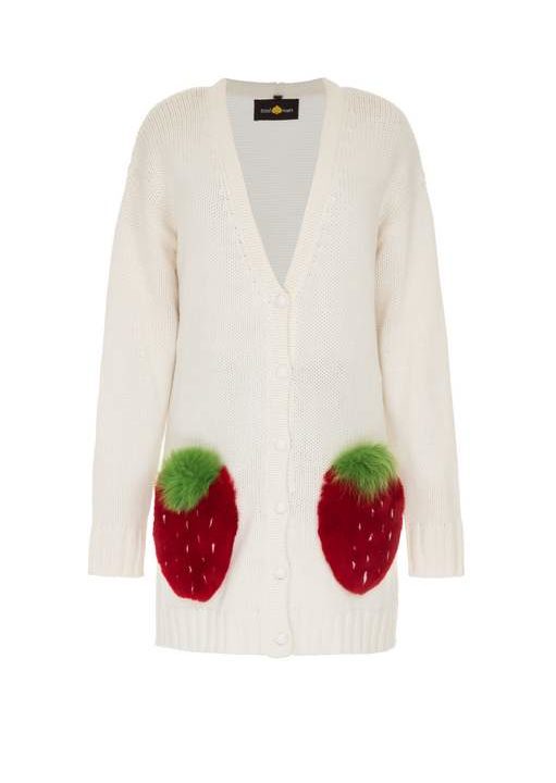 Strawberry short white cardigan