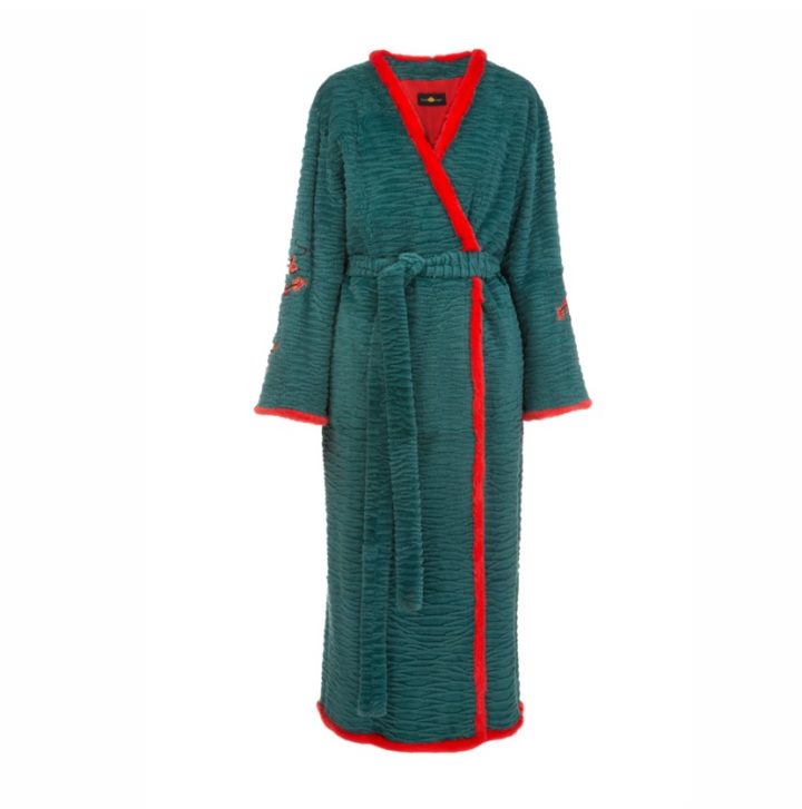 Emerald fur kimono