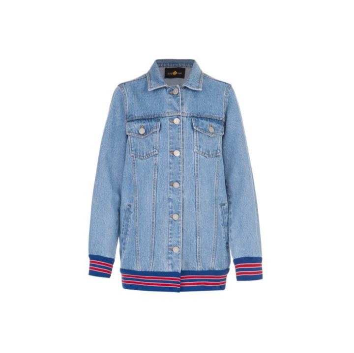 Denim jacket with embroidered applique