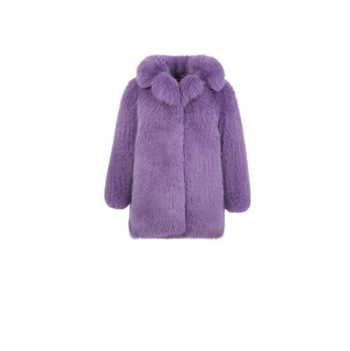 Lilac arctic fox fur coat