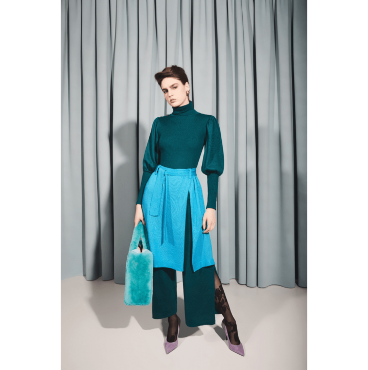 Turquoise Skirt & pants suit