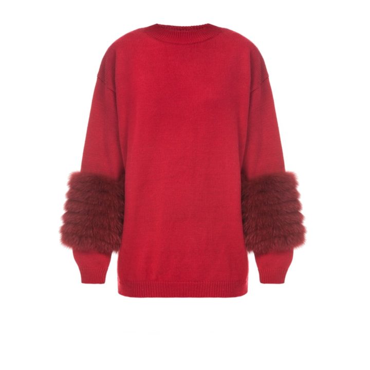 Red artic fox sweater