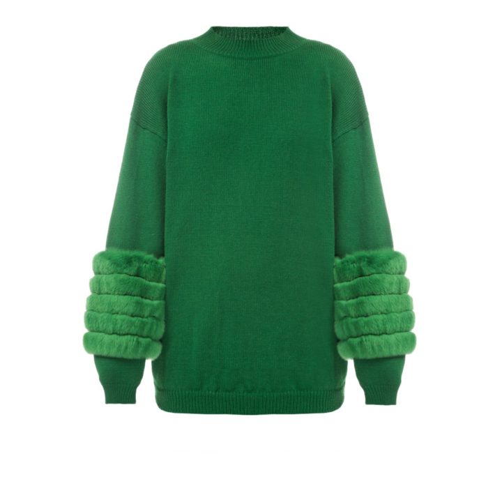 Green artic fox sweater