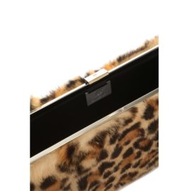 Rabbit fur bag with leopard print
