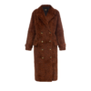 Brown rex fur belted coat