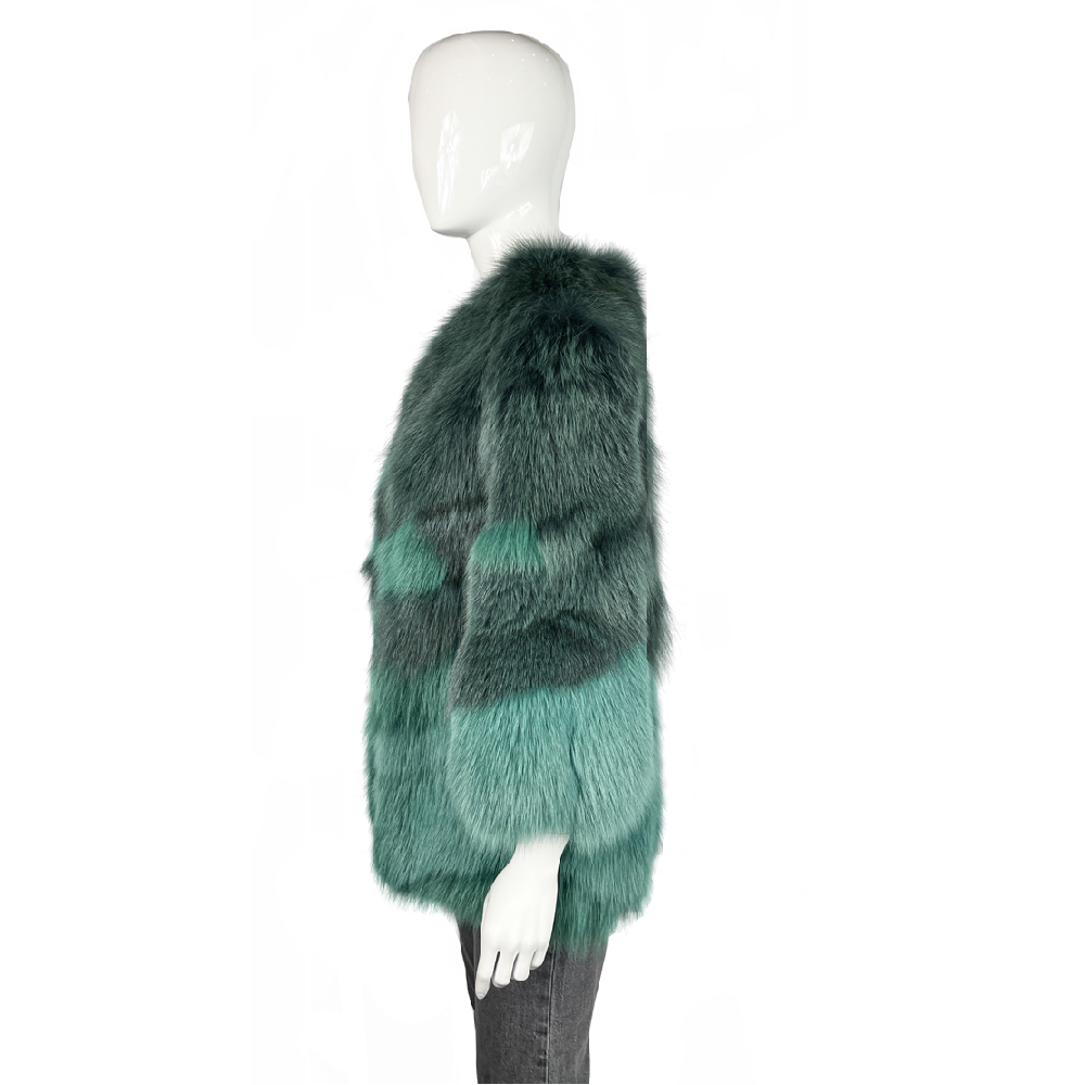 Winter Fur Money Green Rabbit Fur Coat XL / Green