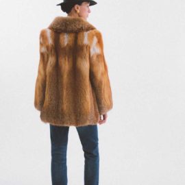 Upcycled Vintage Gold Fox Fur Coat